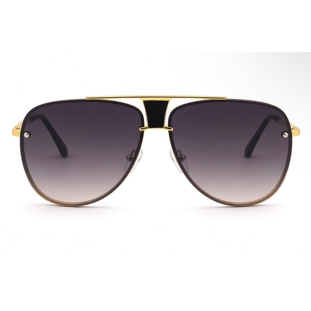 Mens Navigator Sunglasses Gold Metal Frame Gradient Smoke Lens Lentes Gafas 2026 - Picture 3 of 5